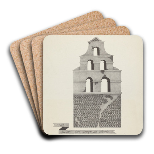 Mision San Diego de Alcala by James Jones Art Drink Coaster set