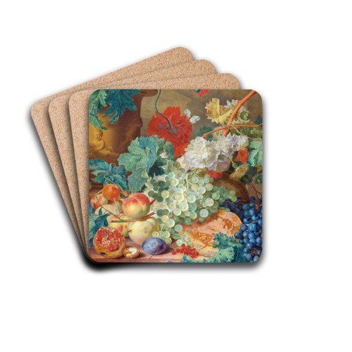 Still Life with Flowers and Fruit by Jan van Huysum Drink Coasters - set of 4