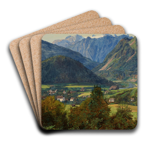 Der Dachstein vom Sophien-Doppelblick bei Ischl by Ferdinand Georg Waldmller Art Drink Coaster set