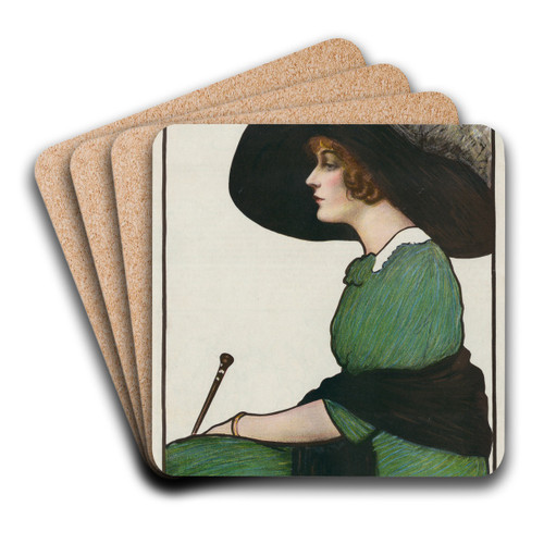 Meet me at the station by William Ely Hill Art Drink Coaster set
