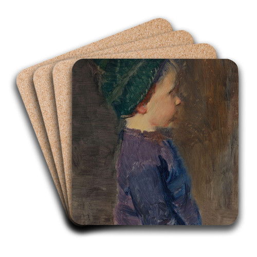 A little Boy by Christian Krohg Art Drink Coaster set