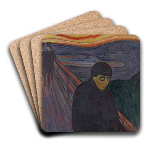 Despair by Edvard Munch Art Drink Coaster set