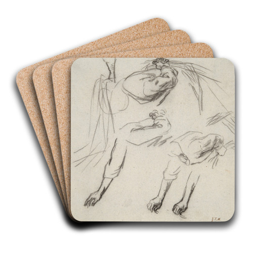 Study for TheGleaners by Jean-Franois Millet Art Drink Coaster set Study for TheGleaners by Jean-Franois Millet Art Drink Coaster set
