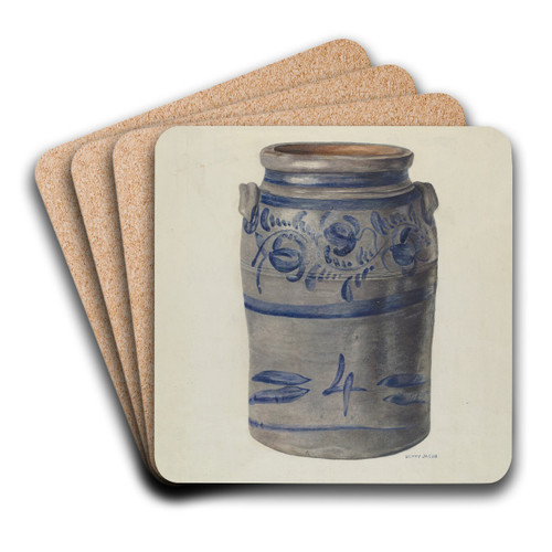 4 Gal Crock by Betty Jacob Art Drink Coaster set