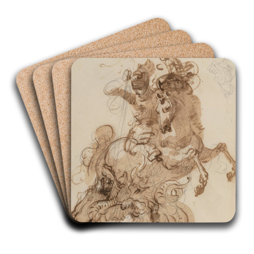 St. George and the dragon by Giuseppe Bernardino Bison Art Drink Coaster set