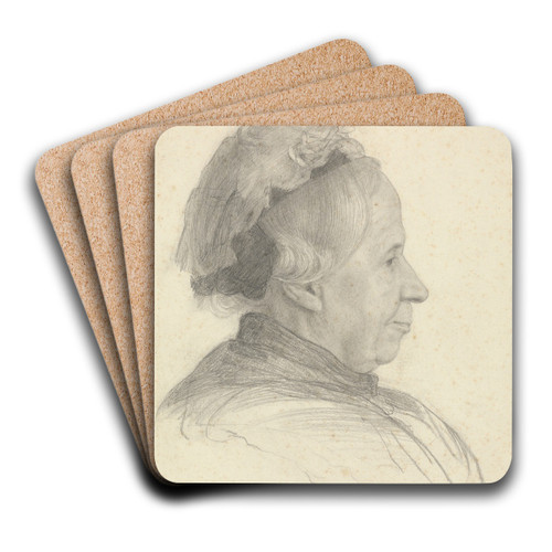Portrait of an Elderly Woman by James Havard Thomas Art Drink Coaster set
