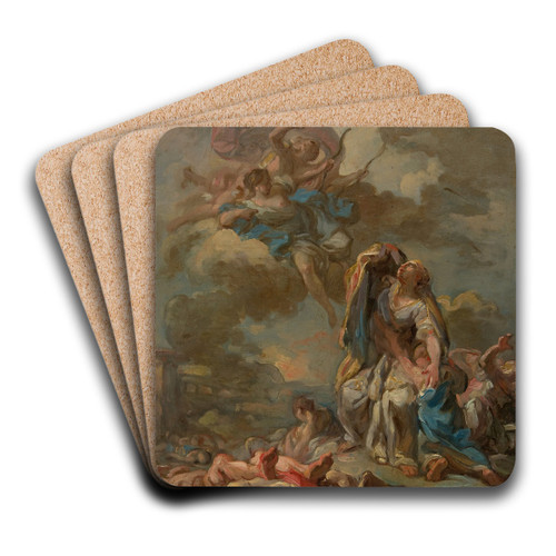 The Punishment of the Arrogant Niobe by Diana and Apollo by Pierre Charles Jombert Art Drink Coaster set