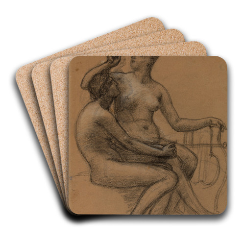 Deux femmes nues assises by Pierre Puvis de Chavannes Art Drink Coaster set