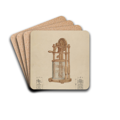 Butter Churn by Paul Ward Drink Coasters - set of 4 Butter Churn by Paul Ward Drink Coasters - set of 4