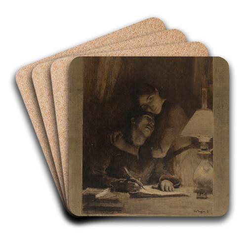 Aimons toujours, aimons encore by Pascal-Adolphe-Jean Dagnan-Bouveret Art Drink Coaster set Aimons toujours, aimons encore by Pascal-Adolphe-Jean Dagnan-Bouveret Art Drink Coaster set
