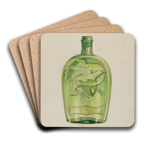 Liquor Flask by Charles Caseau Art Drink Coaster set Liquor Flask by Charles Caseau Art Drink Coaster set