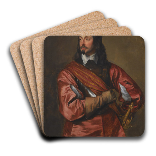 Portrait Of Sir John Mennes (1599-1671) by Anthony van Dyck Art Drink Coaster set