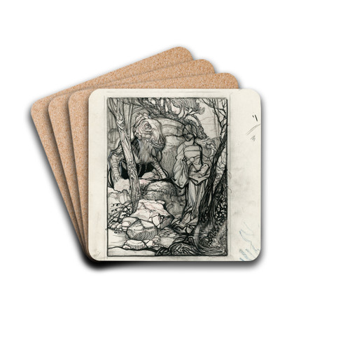The Beauty and the Beast by Johannes Josephus Aarts Drink Coasters - set of 4 The Beauty and the Beast by Johannes Josephus Aarts Drink Coasters - set of 4