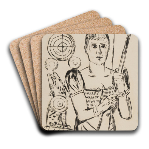 Schiebude by Max Beckmann Art Drink Coaster set