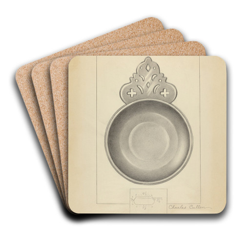 Pewter Porringer by Charles Cullen Art Drink Coaster set