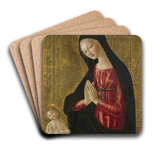Virgin and Child with a Goldfinch by Neroccio De' Landi Art Drink Coaster set