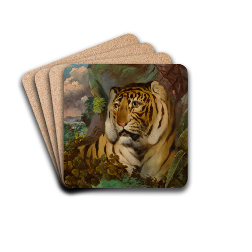 Portrait of a Tiger by Circle of William Huggins Drink Coasters - set of 4