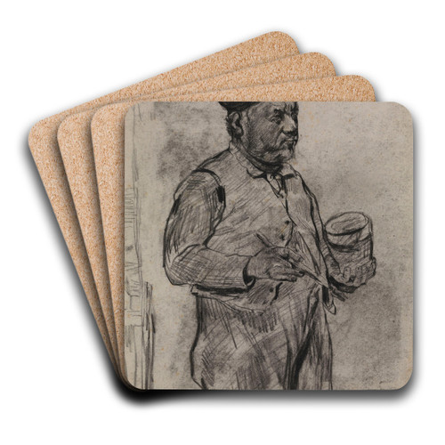 Man with Paintpot by James Ensor Art Drink Coaster set Man with Paintpot by James Ensor Art Drink Coaster set