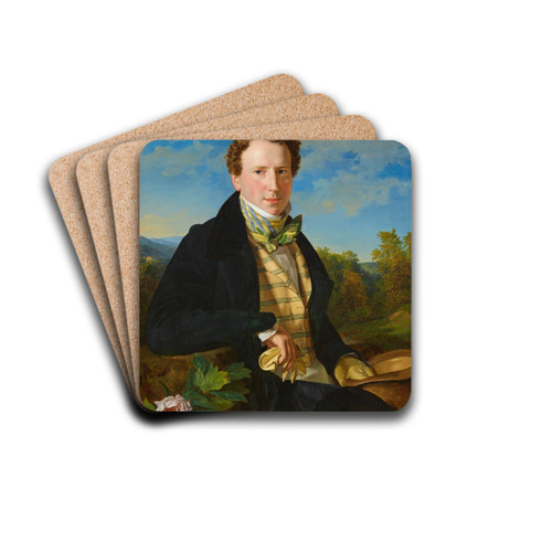 Selbstportrt in jungen Jahren by Ferdinand Georg Waldmller Drink Coasters - set of 4