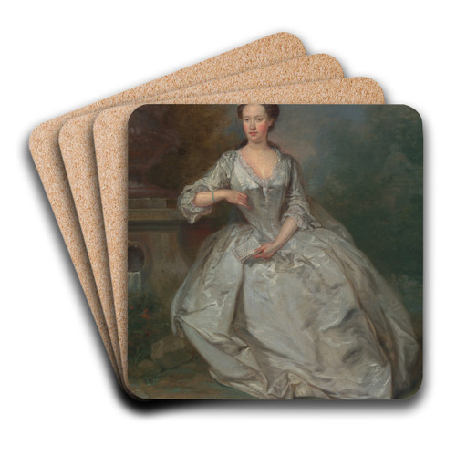 A Lady with a Book by Bartholomew Dandridge Art Drink Coaster set