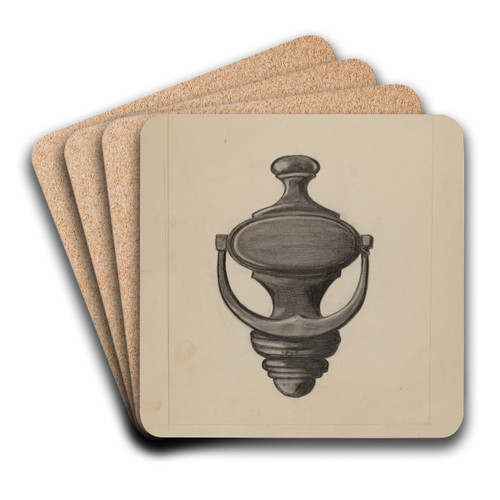 Door Knocker by Columbus Simpson Art Drink Coaster set