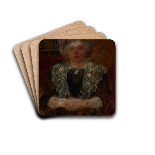 Portrait of a Woman by Olga Boznanska Drink Coasters - set of 4
