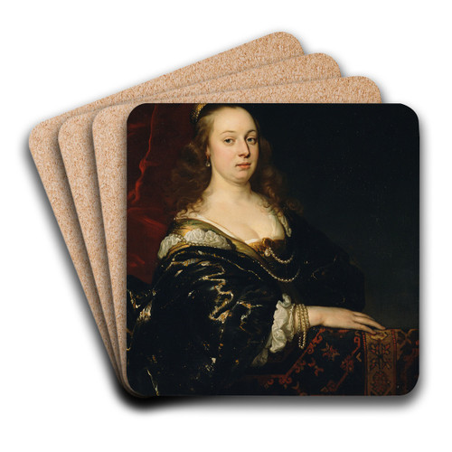Portrait of a Woman by Jacob Adriaensz Backer Art Drink Coaster set