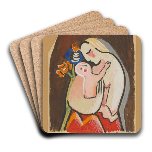 Mother and Child with Poppy by Mikul Galanda Art Drink Coaster set Mother and Child with Poppy by Mikul Galanda Art Drink Coaster set
