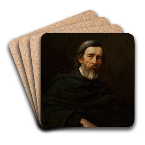 Portrait of Aleksander Stankiewicz, painter by Stanisaw Rostworowski Art Drink Coaster set
