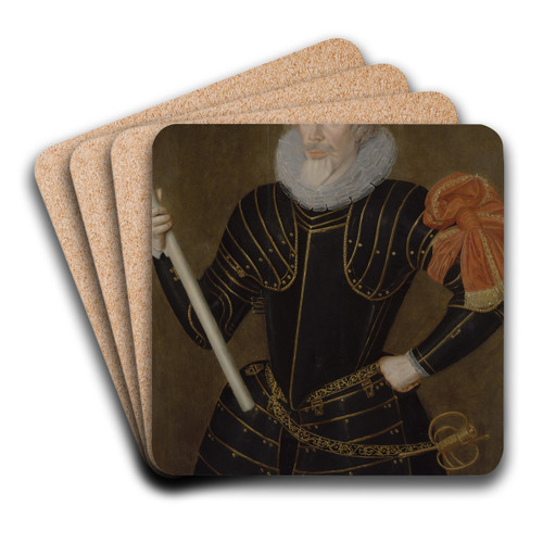 Portrait of a Man by Robert Peake the Elder Art Drink Coaster set