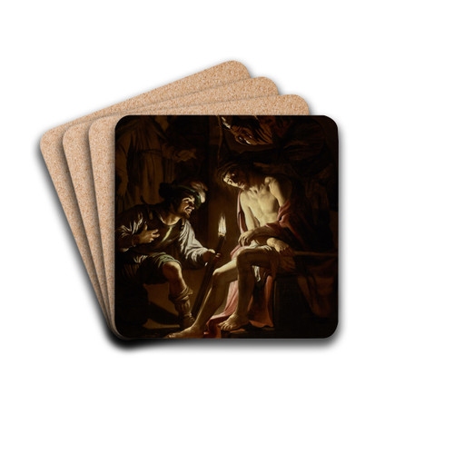 Christ Crowned with Thorns by Gerard van Honthorst Drink Coasters - set of 4
