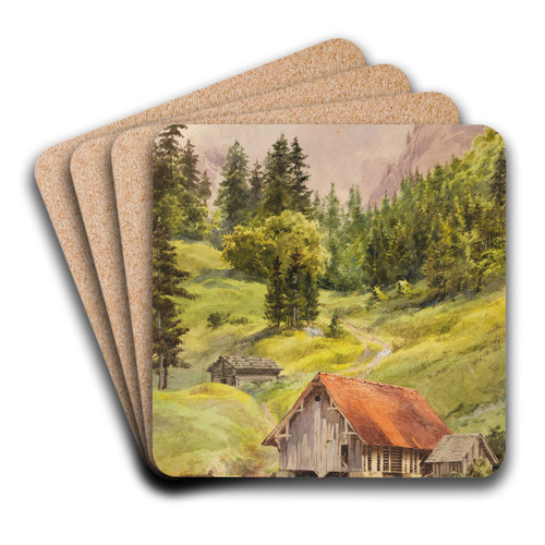 Engelberg (Schweiz) by Edward Theodore Compton Art Drink Coaster set