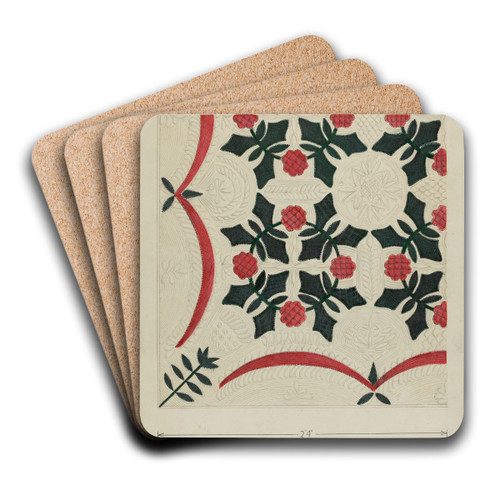 Applique Coverlet by Ernest A. Towers, Jr. Art Drink Coaster set