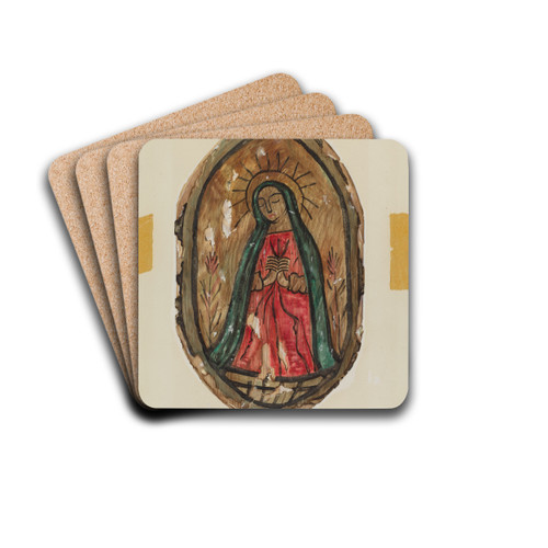 Retablo - Santa Maria by Majel G. Claflin Drink Coasters - set of 4