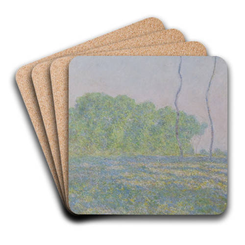 Meadow at Giverny by Claude Monet Art Drink Coaster set