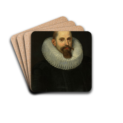Portret van Jan II Moretus by Erasmus Quellinus the younger Drink Coasters - set of 4 Portret van Jan II Moretus by Erasmus Quellinus the younger Drink Coasters - set of 4