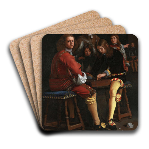 The Draughts Players by Michael Sweerts Art Drink Coaster set The Draughts Players by Michael Sweerts Art Drink Coaster set