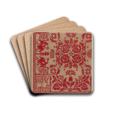 Handwoven Coverlet by Cornelius Christoffels Drink Coasters - set of 4