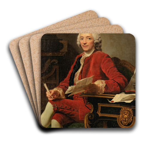 Portrait ofLouis de Conzi by Alexander Roslin Art Drink Coaster set Portrait ofLouis de Conzi by Alexander Roslin Art Drink Coaster set