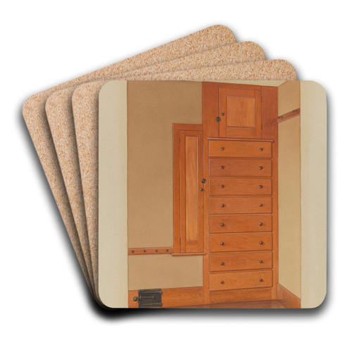 Shaker Built-In Cupboard by American 20th Century Art Drink Coaster set