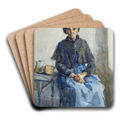 Portrait of a peasant woman by Mary Elizabeth Tripe Art Drink Coaster set