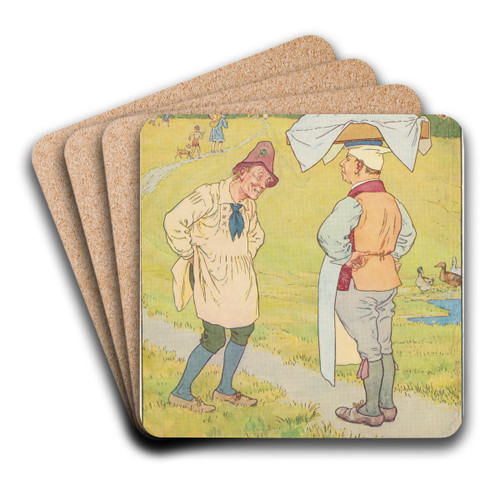 Simple Simon met a pieman. by Leonard Leslie Brooke Art Drink Coaster set
