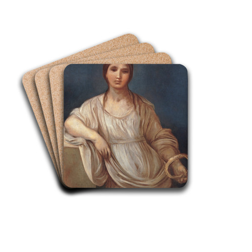 Portrait of girl with a crown by Guido Reni Drink Coasters - set of 4