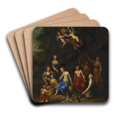Bacchus And Pomona by Gerard de Lairesse Art Drink Coaster set