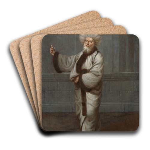 The Kazasker, Judge by Jean Baptiste Vanmour Art Drink Coaster set The Kazasker, Judge by Jean Baptiste Vanmour Art Drink Coaster set