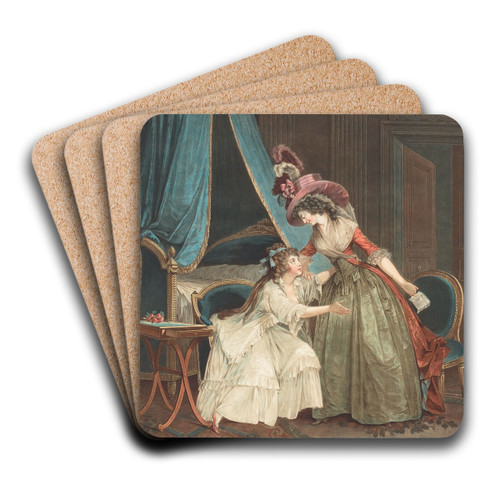 L'indiscretion by Jean Franois Janinet Art Drink Coaster set