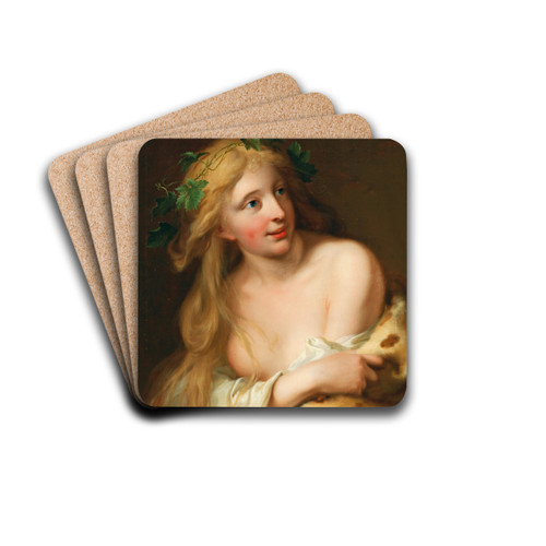 A Bacchante by Johann Heinrich Wilhelm Tischbein Drink Coasters - set of 4 A Bacchante by Johann Heinrich Wilhelm Tischbein Drink Coasters - set of 4