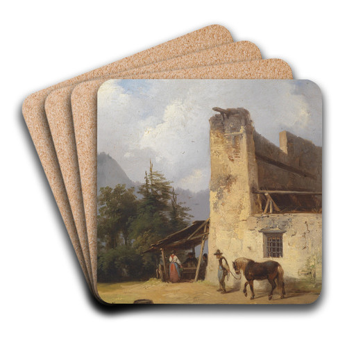 Beim Khler by Ignaz Raffalt Art Drink Coaster set