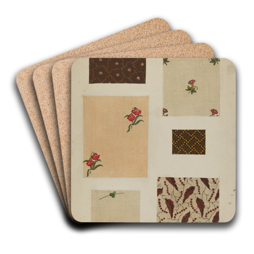 Materials from Patchwork Bedspread by Frances Lichten Art Drink Coaster set