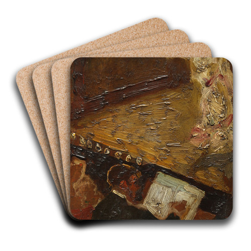 Paris Nocturne. The Singer by Carlos Baca-Flor Art Drink Coaster set
